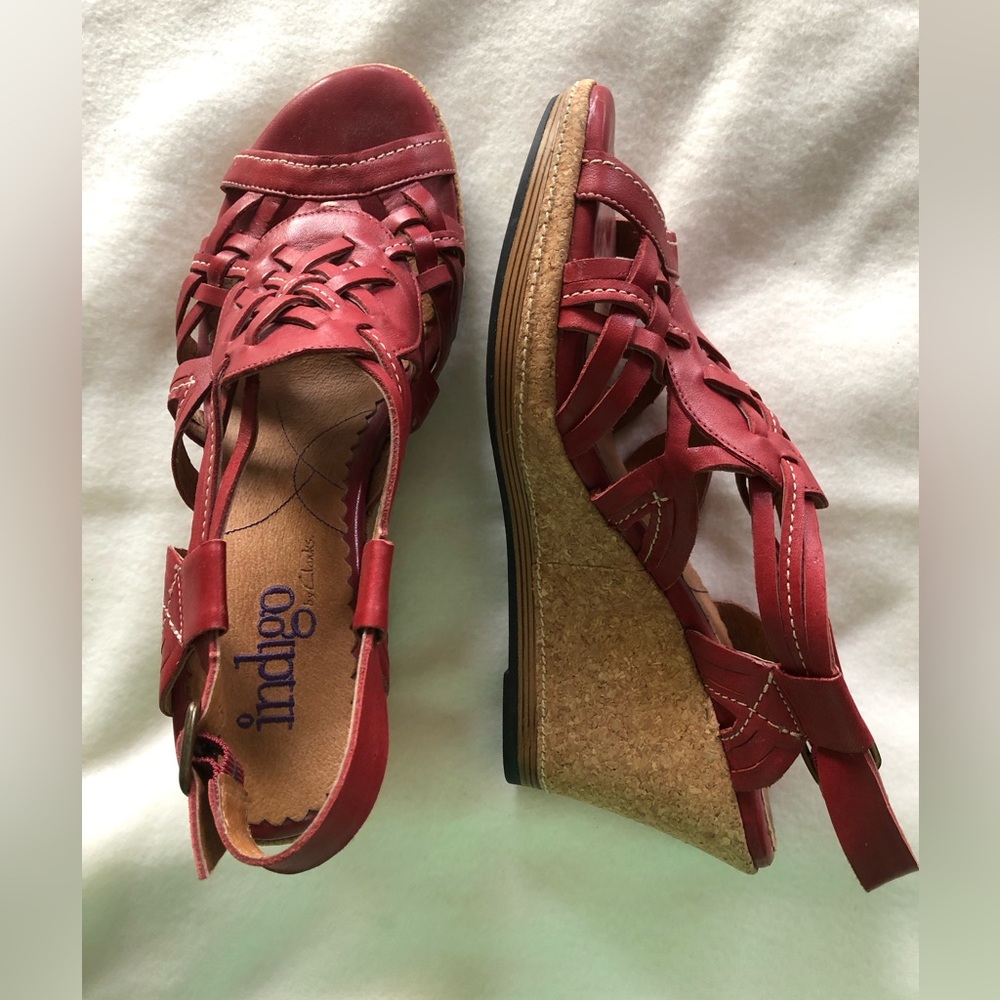 Leather wedge sandal by Indigo for Clarks